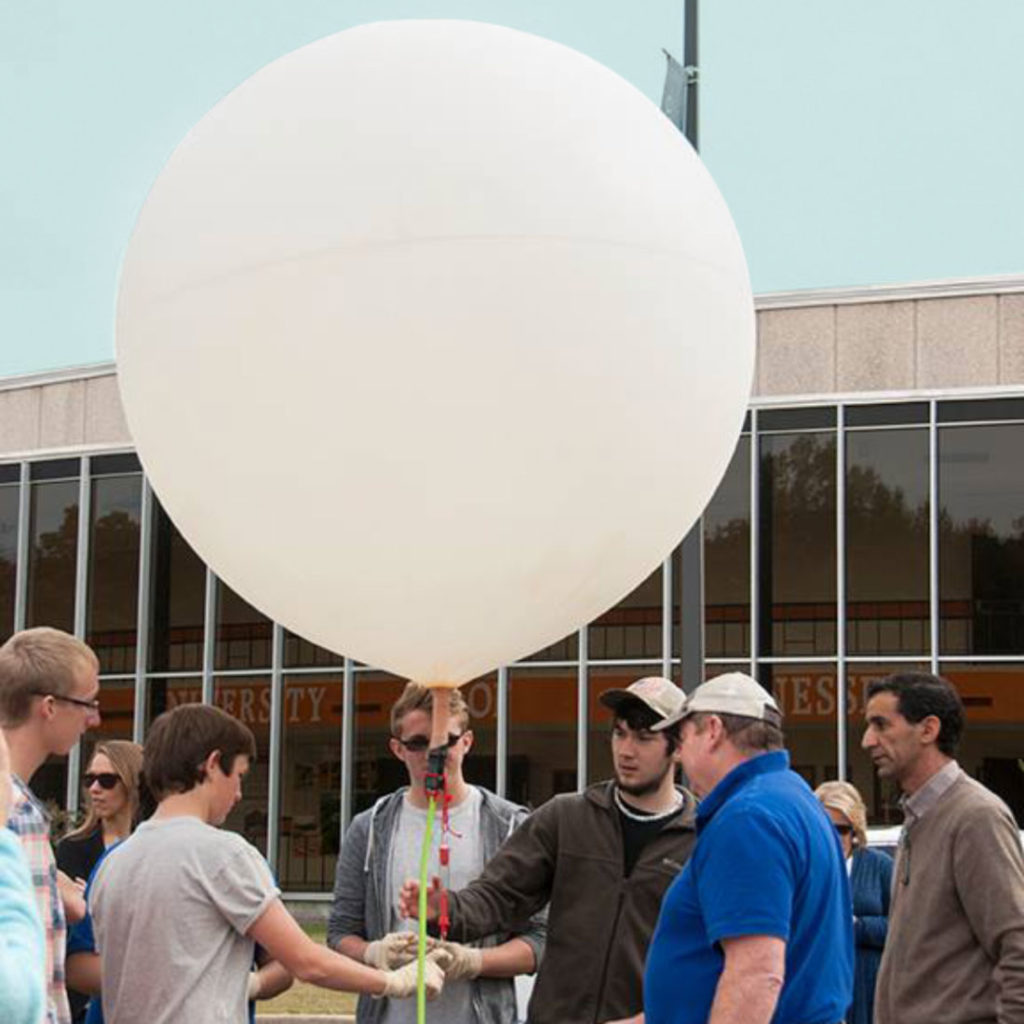 Steve Brooks' class prepares for a high-altitude balloon launch