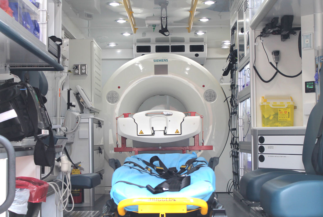 Interior of the UT mobile stroke ambulance
