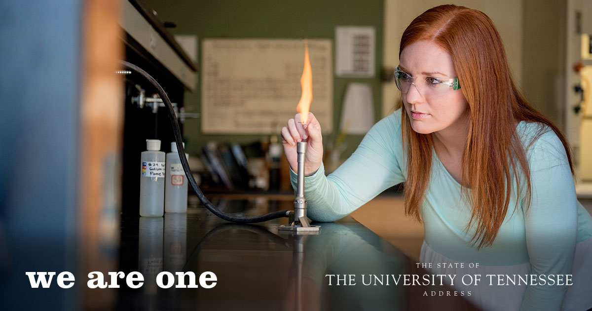 Chelsea Southerland works in a chemistry lab at UT Martin