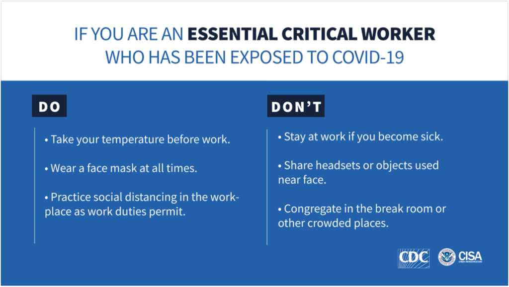 Essential Critical Workers: Dos and Don’ts
