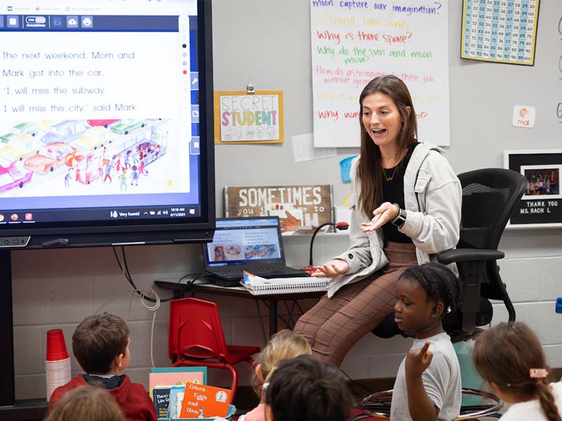 UT Martin student Kara Scott teaches a class as part of her education program on April 11, 2024. (Photo by Dylan Ingram)
