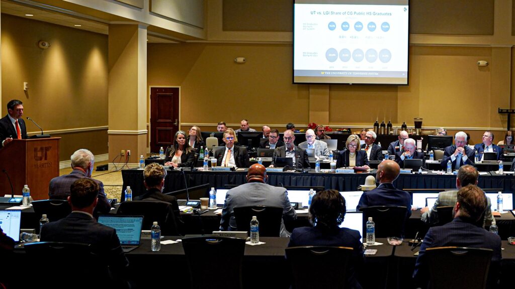 Snapshot from a UT Board of Trustees meeting.