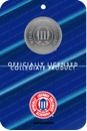 official collegiate licensed product label, blue.