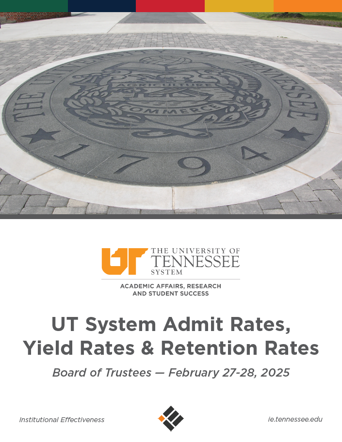 UT System Admit Rates, Yield Rates & Retention Rates, Feb. 2025