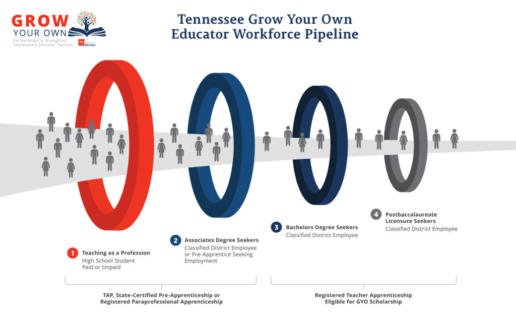 A visual of a school’s educator workforce development pipeline
