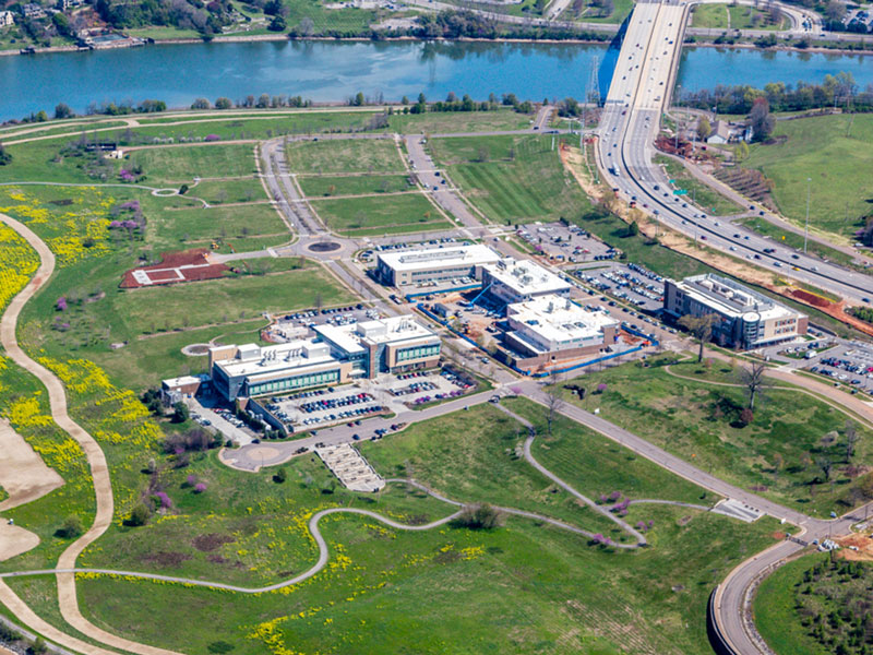Aerial image of UT Research Park at Cherokee Farm