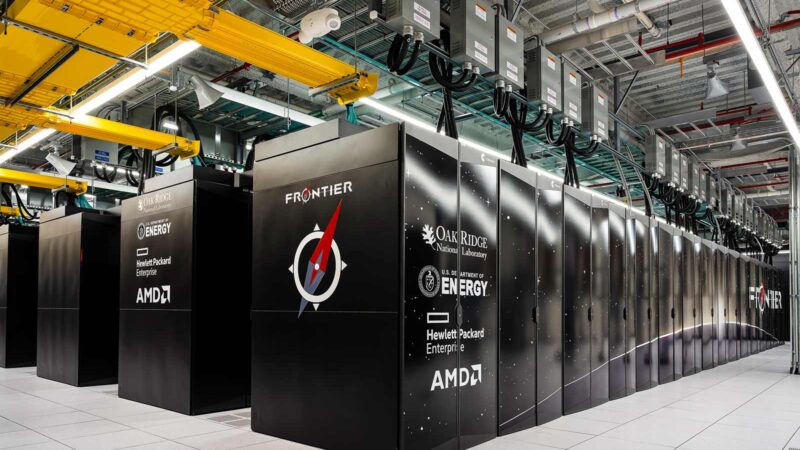 A large stack of super computers at ORNL.