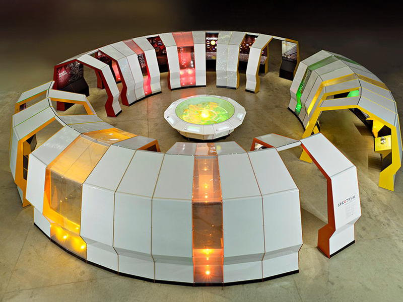 Circular exhibit from the Spectrum Solar Farm Exhibit.