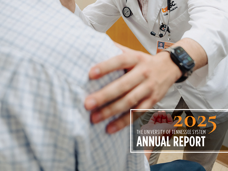 Doctor leaning over and examining a patient