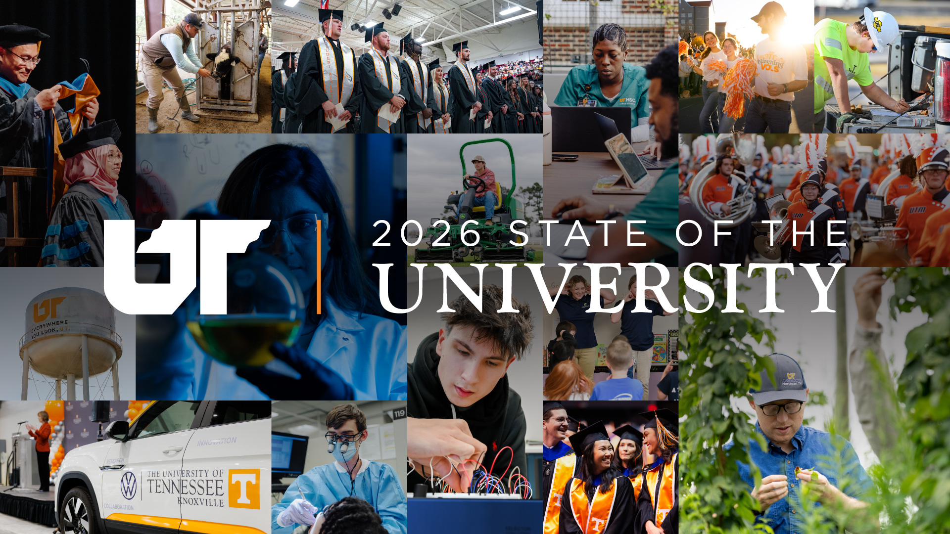 Collage of photos from across the UT System's campuses and institutes during 2025.