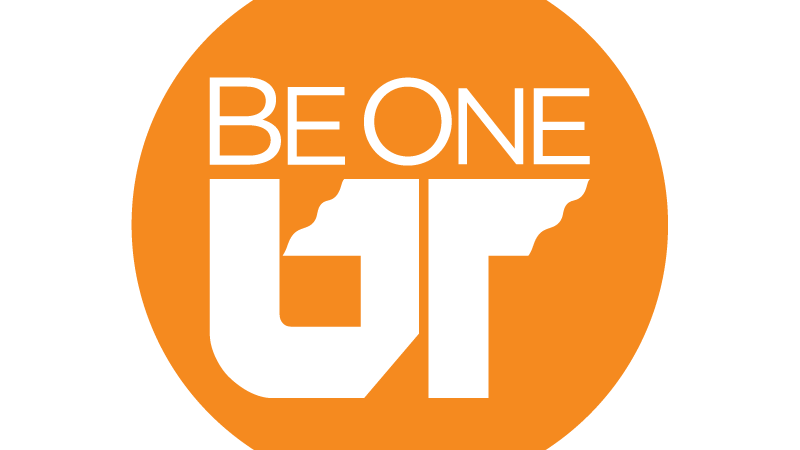 Orange circle with "Be One UT" in white letters.