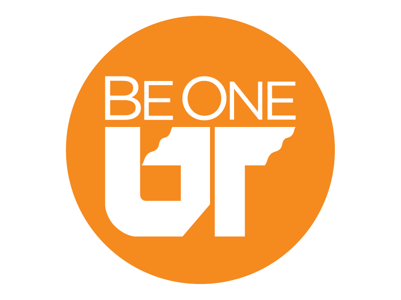 Orange circle with "Be One UT" in white letters.