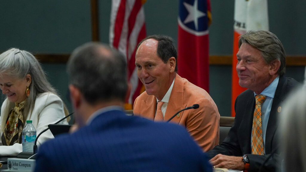 John Compton and Randy Boyd at the 2026 Fall Meeting of the Board of Trustees.