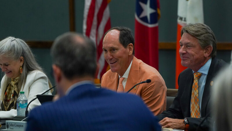John Compton and Randy Boyd at the 2026 Fall Meeting of the Board of Trustees.